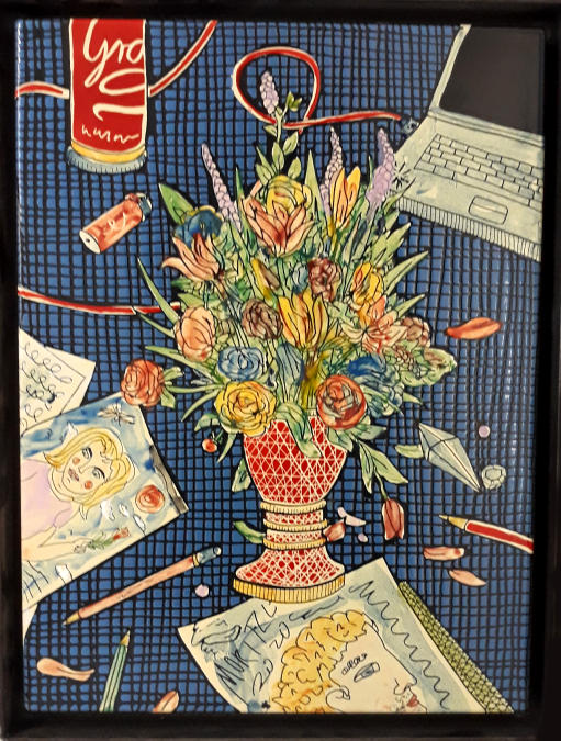 Moritz Götze, 
Stillleben, 
2020, 
Emaillmalerei, 
40 cm x 30 cm