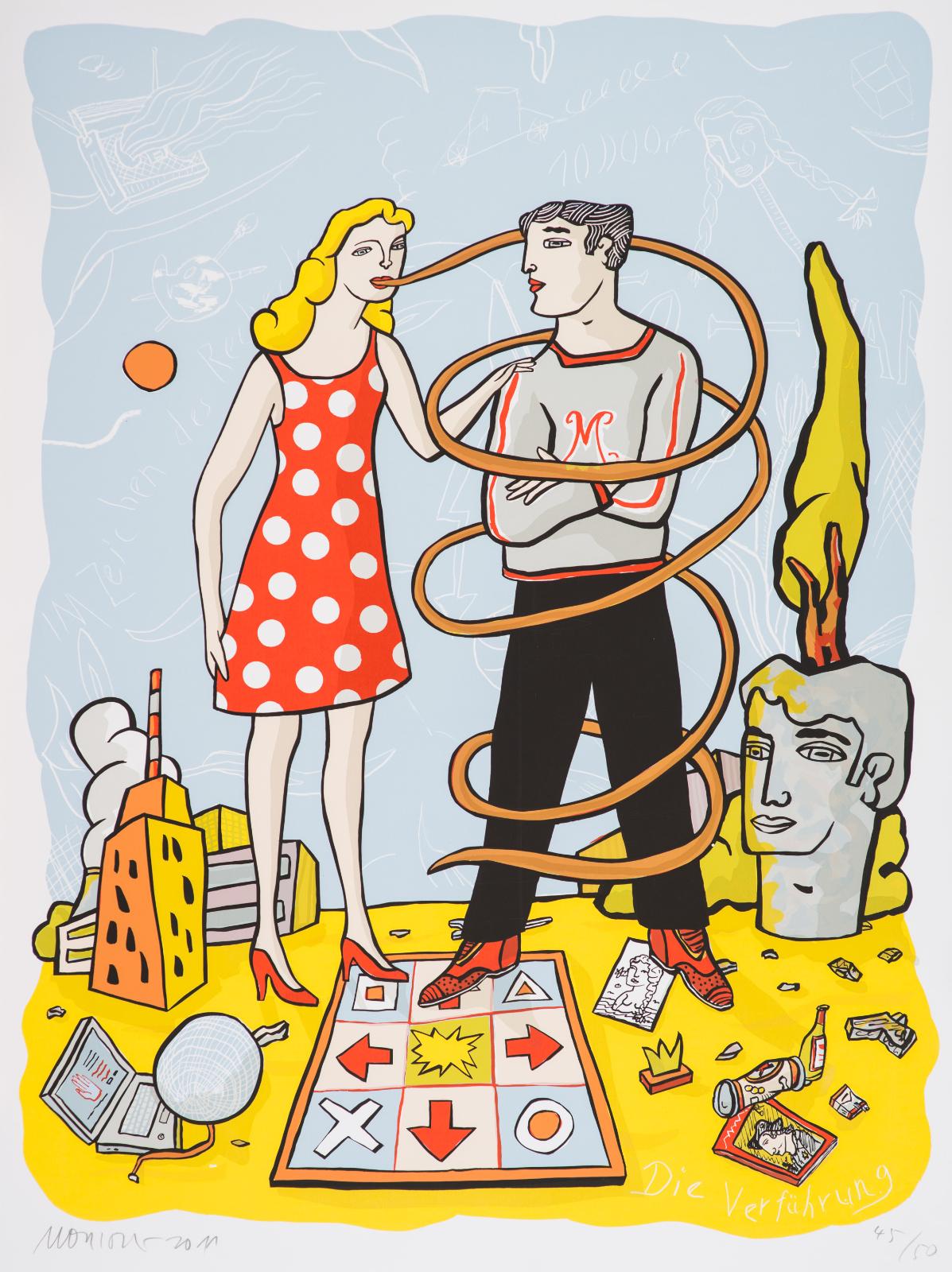 Moritz Götze, 
Die Verführung, 
2017, 
Serigrafie, 
80 x 60 cm,
Auflage 50