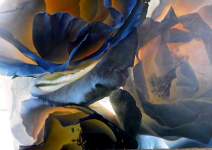 Hermann Försterling, 3 Rosen im Gegenlicht, Öl auf Leinwand, föh006ko