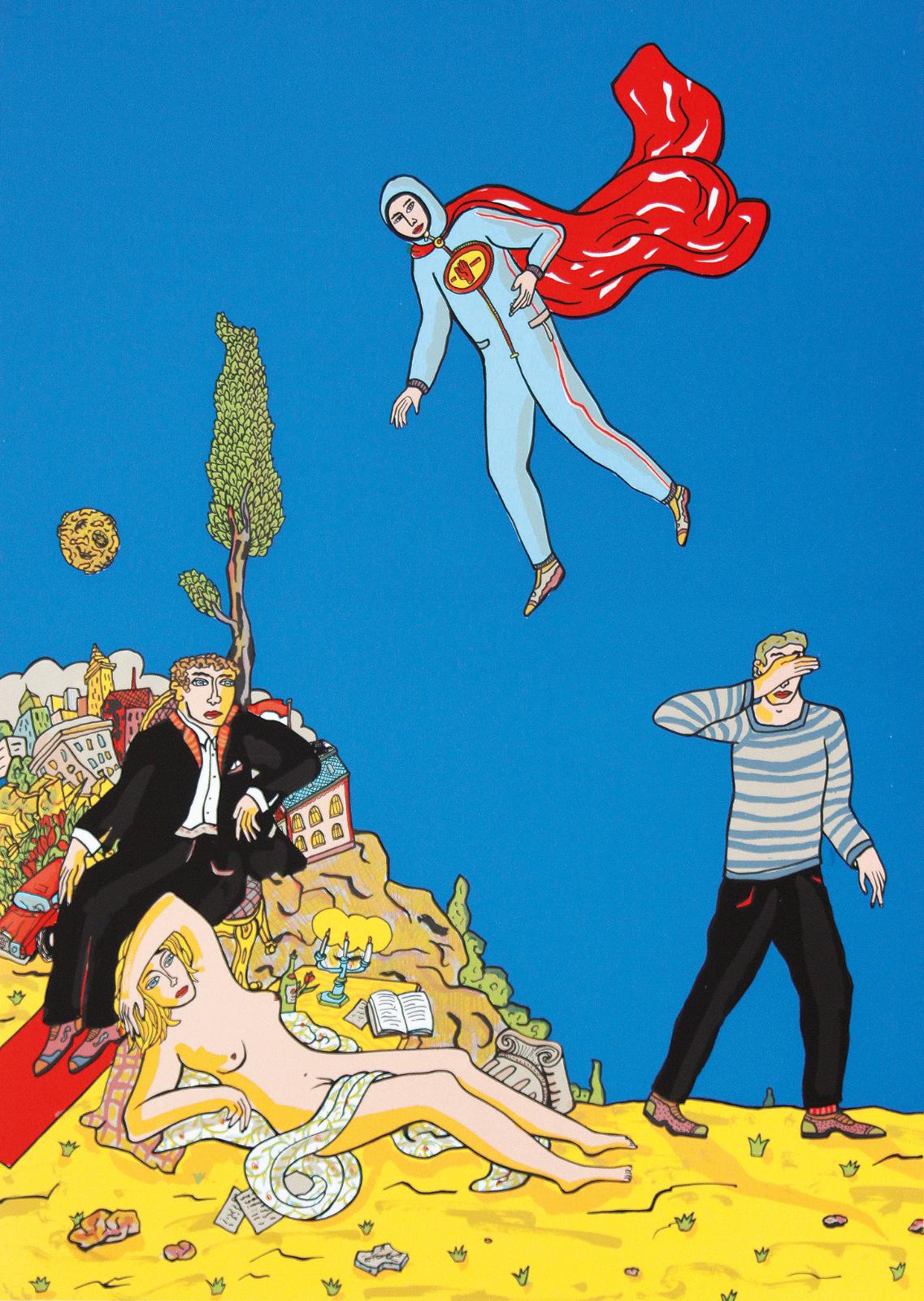 Moritz Götze,
Die Erscheinung nach Thorvaldsen,
2005,
Serigrafie,
100 cm x 70 cm