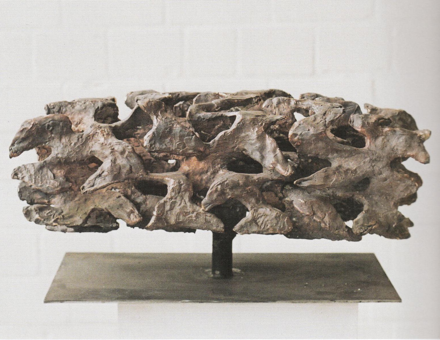 Emil Cimiotti, Für Heraklit - Strukturen, 2002, 30 cm x 64 cm, Bronze gussrau, SüdWestGalerie, LONGSTREET ART SHOP
