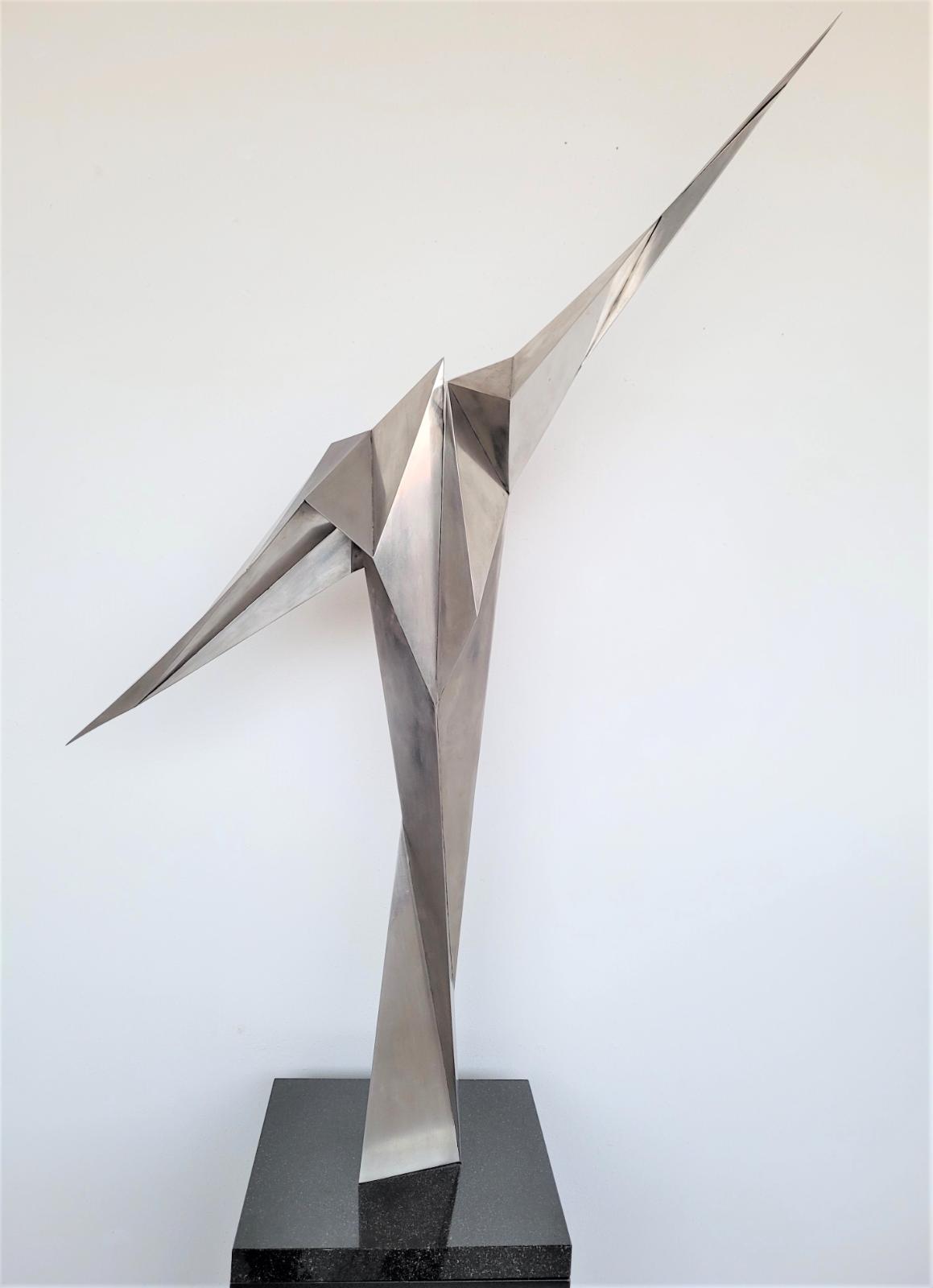 Erich Hauser, 5-89 Edelstahl, poliert Unikat signiert 137 cm x 86 cm x 16 cm, Galerie Cyprian Brenner, LONGSTREET ART SHOP