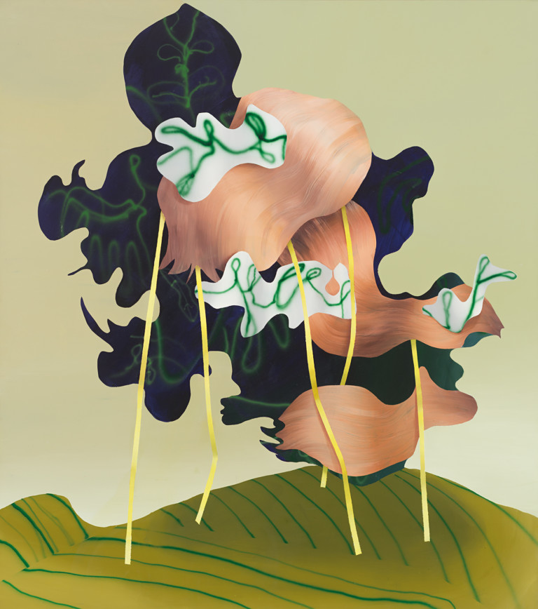 Judith Grassl, Gifts (rest in trees), 2020, Acryl auf Leinwand, 170 cm x 150 cm, Galerie Cyprian Brenner, LONGSTREET ART SHOP