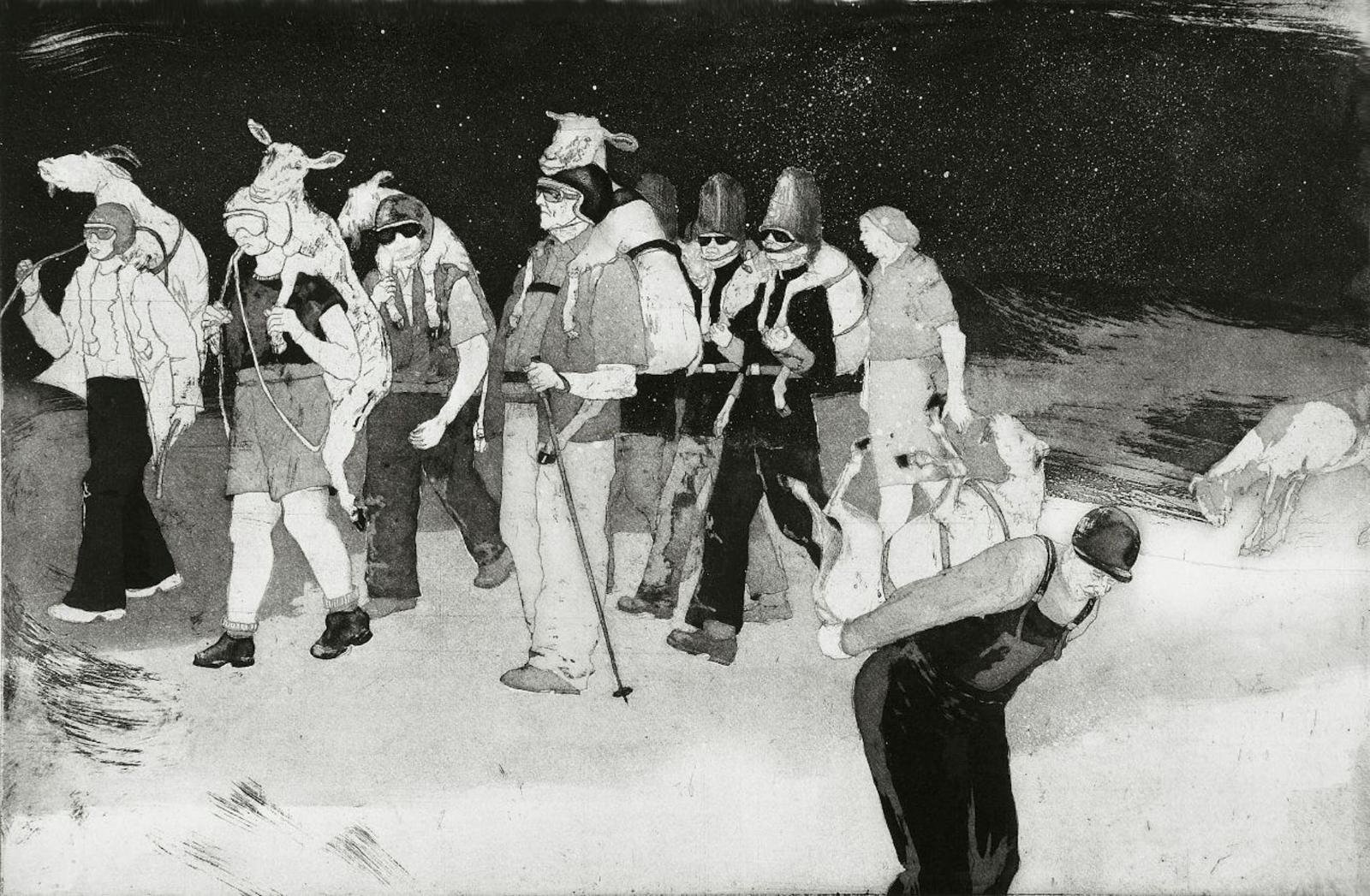 Karin Brosa,
verwandert,
2009,
Radierung Aquatinta,
49 cm x 69 cm, Auflage 15