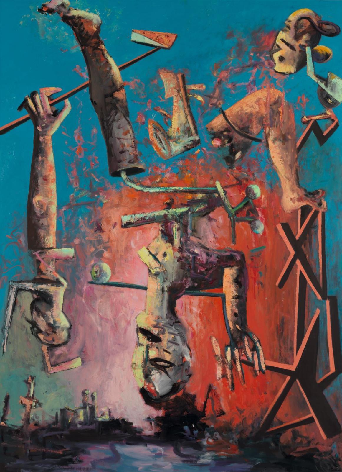 Max Kaminski, Empedokles (Marseille), 2001, Öl auf Leinwand, 190 cm x 140 cm, Galerie Cyprian Brenner, LONGSTREET ART SHOP