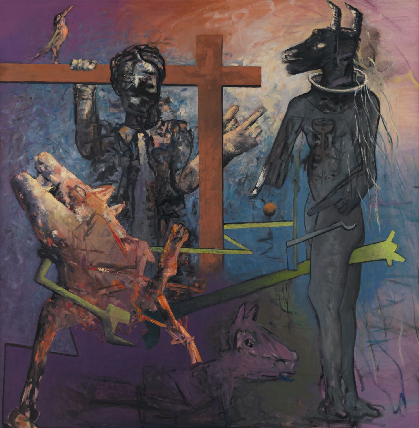 Max Kaminski, Gesten, 2006, Öl auf Leinwand, 188 cm x 188 cm, Galerie Cyprian Brenner, LONGSTREET ART SHOP