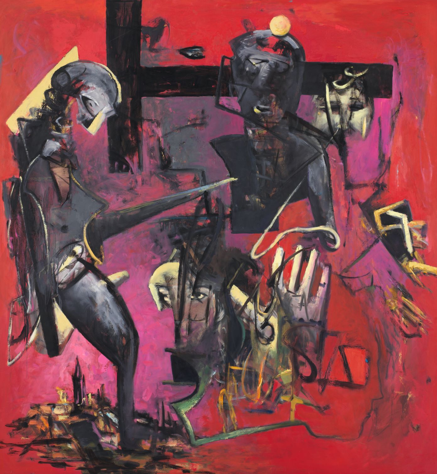 Max Kaminski, m. + Mme Vigeron, 1992, Öl auf Leinwand, 163 cm x 153 cm, Galerie Cyprian Brenner, LONGSTREET ART SHOP