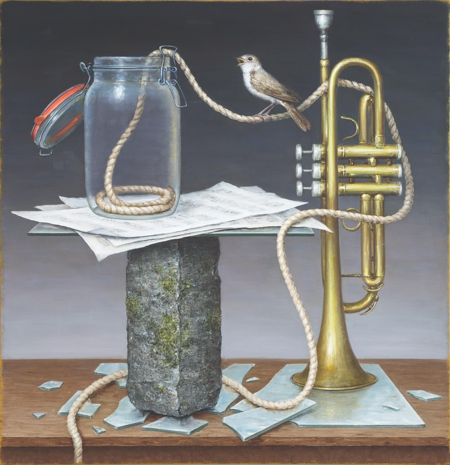 Mirko Schallenberg, Resonanz, 2020, Stillleben, Öl auf Leinwand, 165 cm x 160 cm, Galerie Cyprian Brenner, LONGSTREET ART SHOP