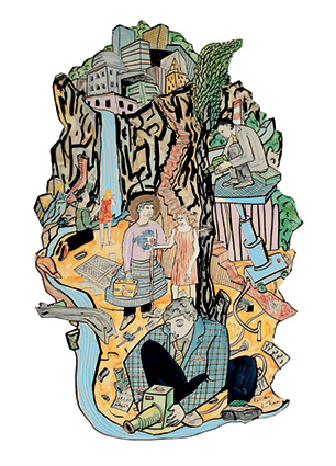 Moritz Götze, Felsenbühne, 2011, Emaillemalerei 