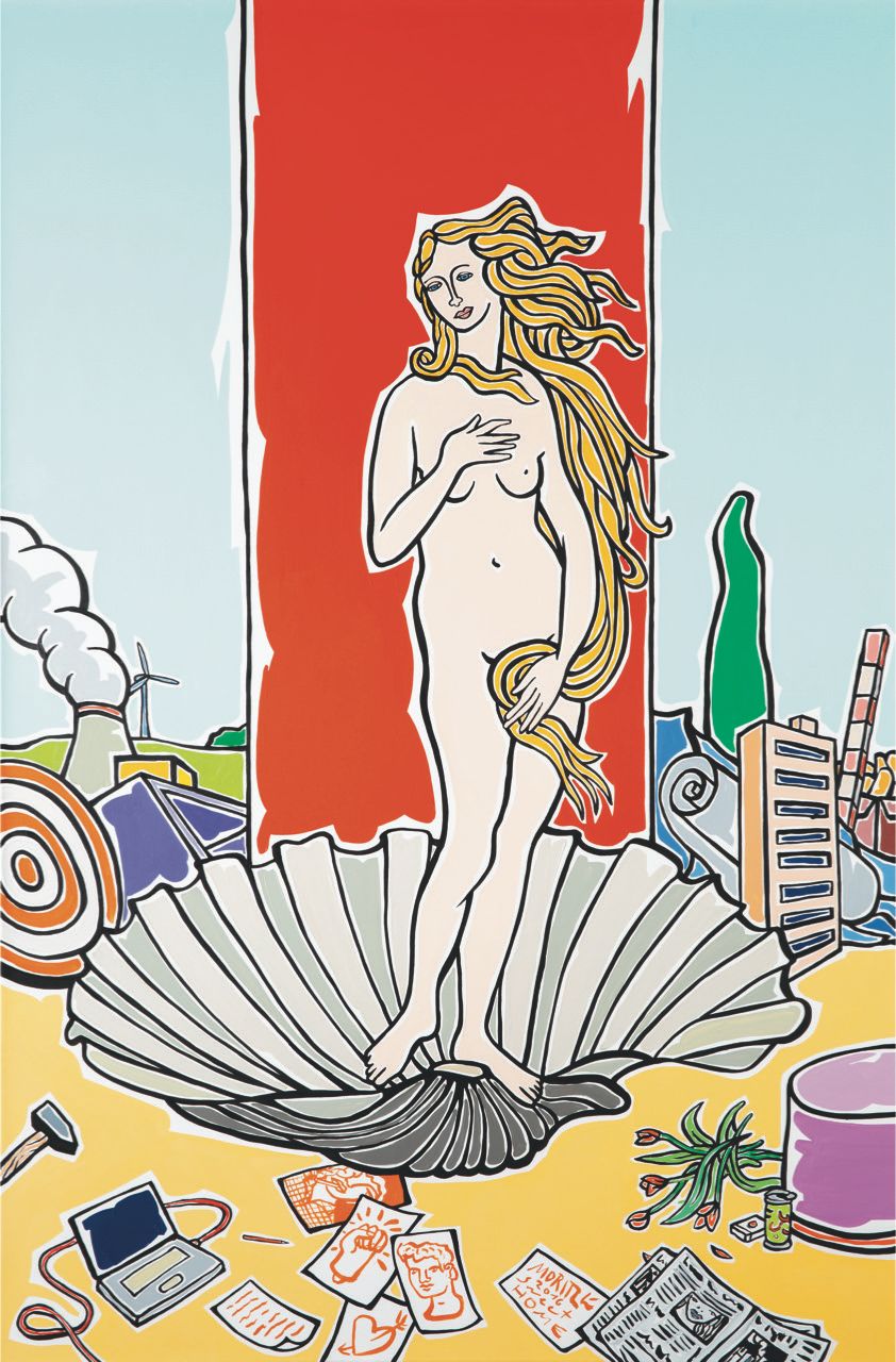 Moritz Götze, Pop Art, Sweet Home (nach Botticelli), 2016, Öl auf Leinwand, 120 cm x 80 cm, SüdWestGalerie, LONGSTREET ART SHOP