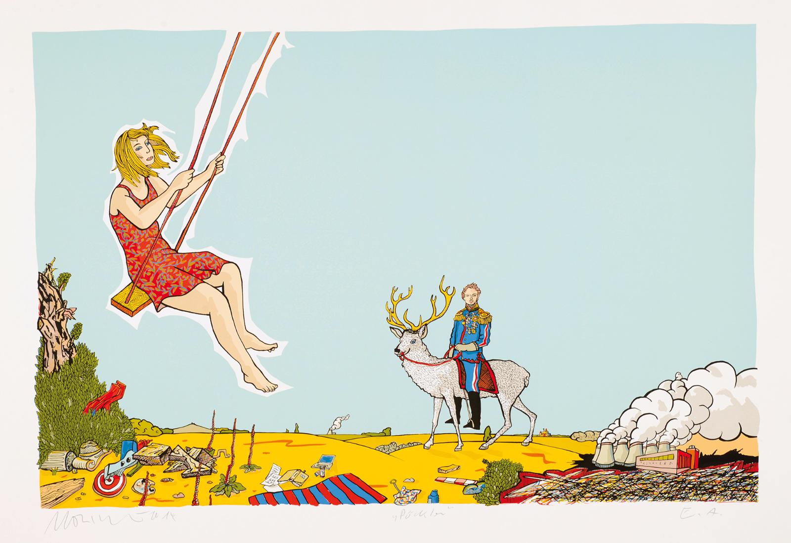 Moritz Götze,
Pückler (einzeln),
2014,
Serigrafie,
70 cm x 100 cm,
Auflage 20