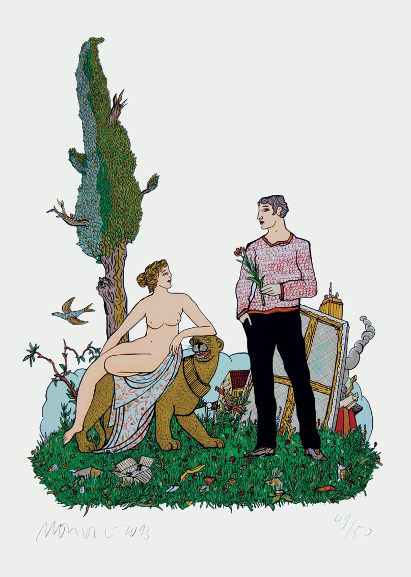 Moritz Götze,
Paar,
2013,
Farbgrafik,
70 cm x 50 cm