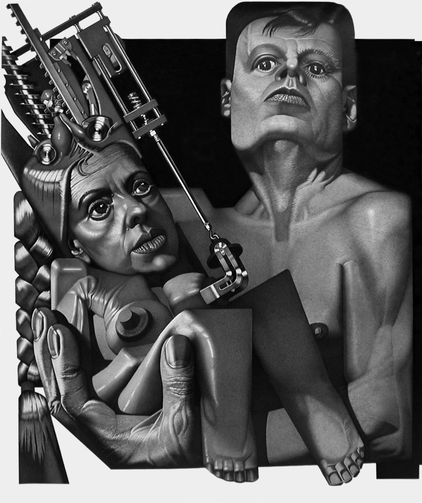 Peter König, Abschied und Trauer, 2006, Bleistift auf Papier, 200 cm x 160 cm, Sammlung Cyprian Brenner, LONGSTREET ART SHOP