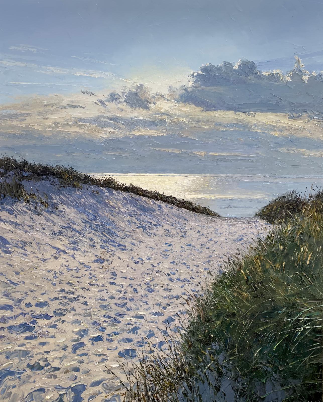 Peter Witt, Düne im Gegenlicht, 2024, Öl auf Leinwand, 100 cm x 80 cm, Preis auf Anfrage, Galerie Cyprian Brenner, LONGSTREET ART SHOP