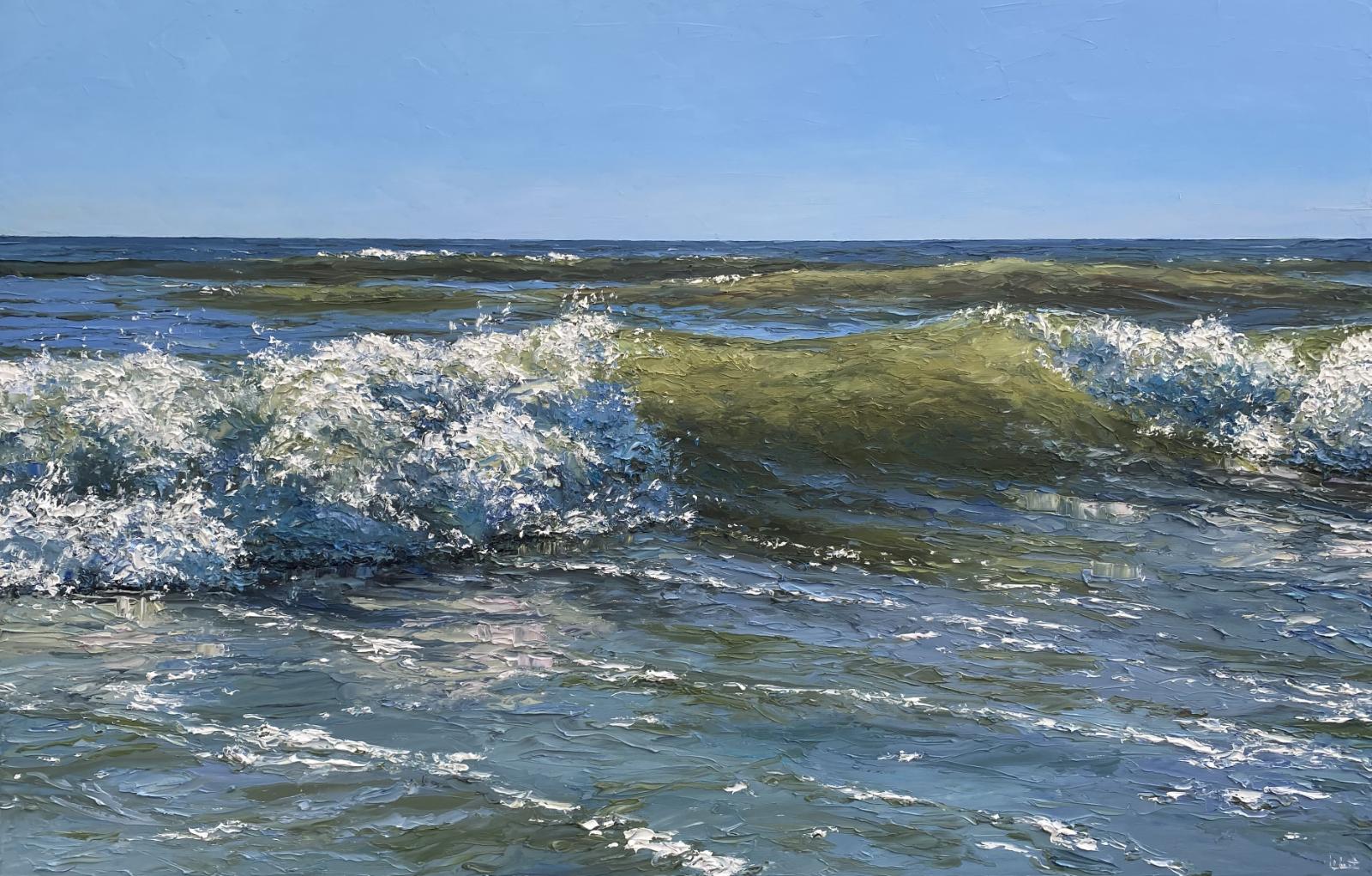 Peter Witt, Welle, 2025, Öl auf Leinwand, 90 cm x 140 cm, Preis auf Anfrage, Galerie Cyprian Brenner, LONGSTREET ART SHOP