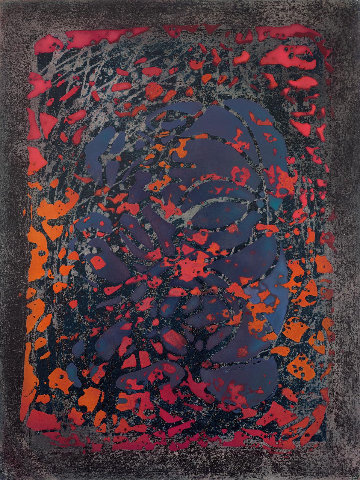 Philipp Zörndlein, Blumen für Papa, 2019, Öl Lack, Tusche und Acryl auf Holz, 80 cm x 60 cm, Galerie Cyprian Brenner, LONGSTREET ART SHOP