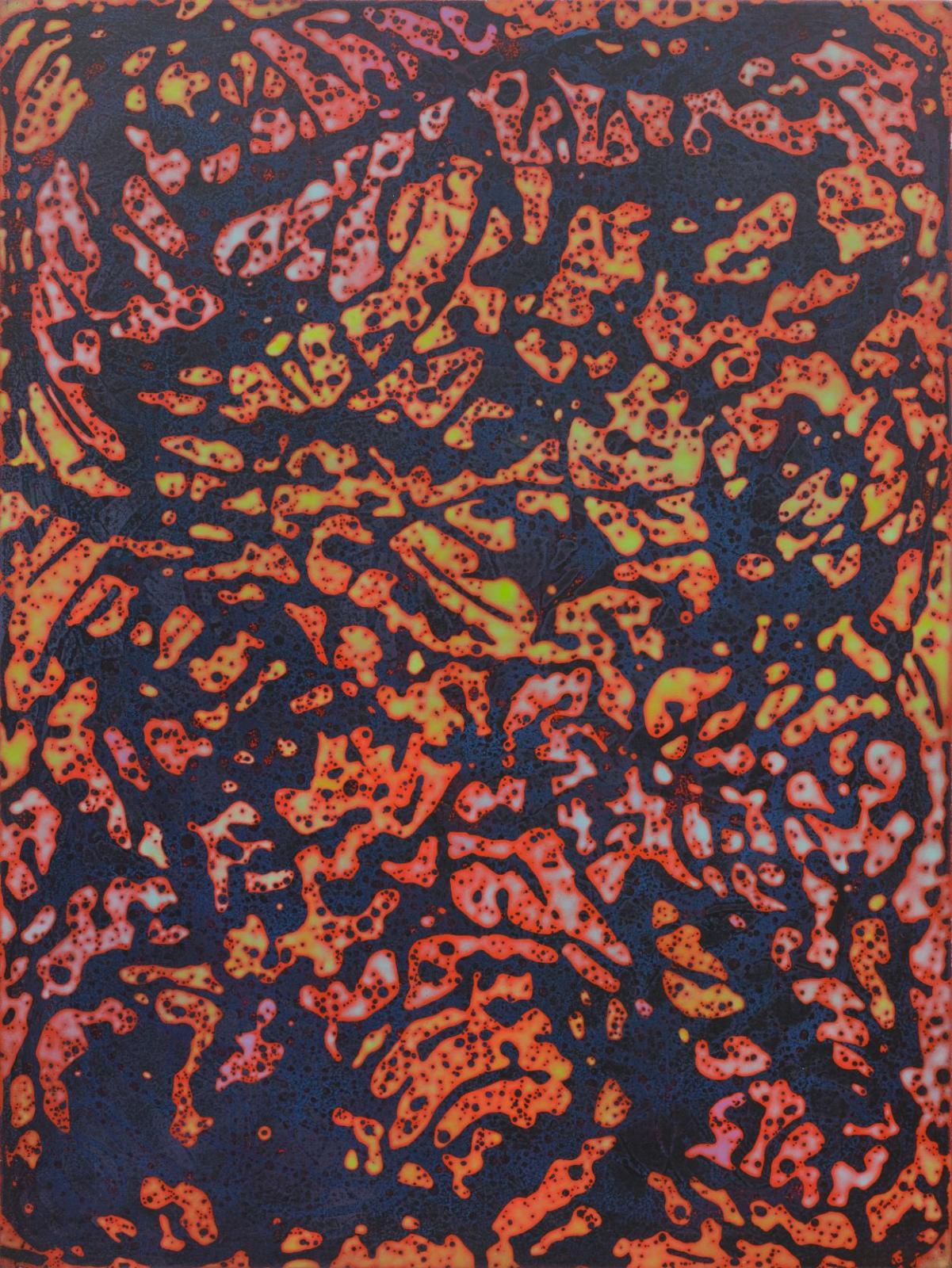 Philipp Zörndlein, Magma, 2021, Öl, Lack, Tusche und Acryl auf Holz, 80 cm x 60 cm, Galerie Cyprian Brenner, LONGSTREET ART SHOP