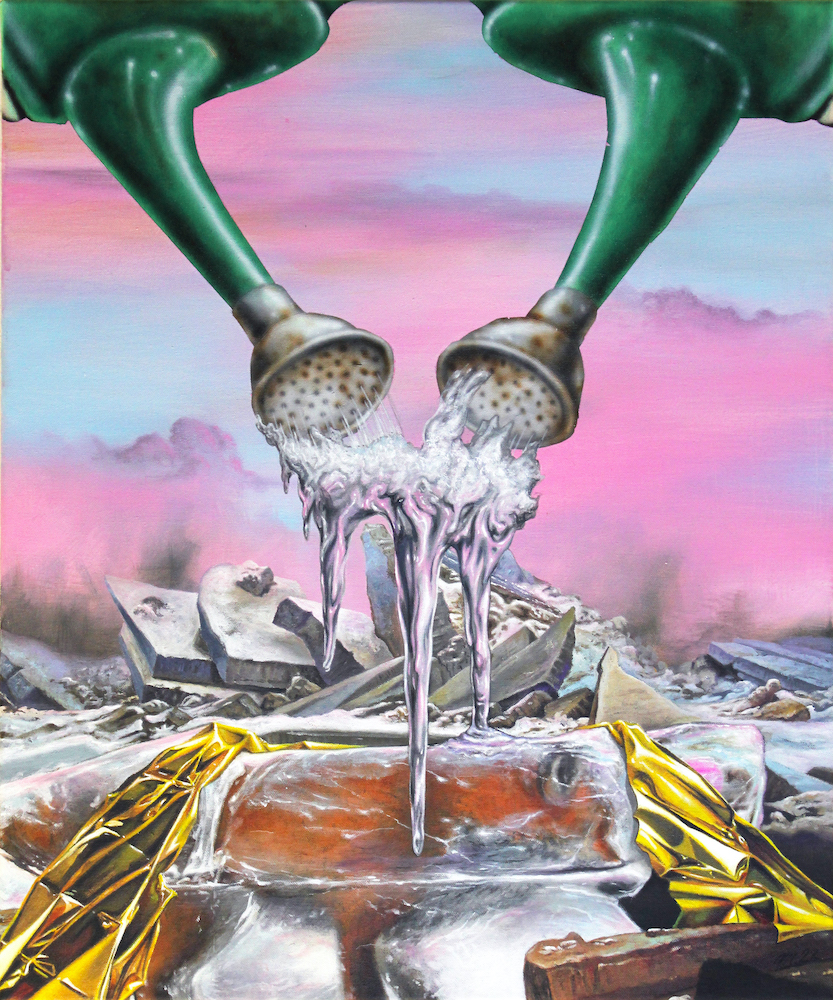 Robert Matthes, Sichtjäger 5, 2022, Acryl auf Nessel, 60 cm x 50 cm, Galerie Cyprian Brenner