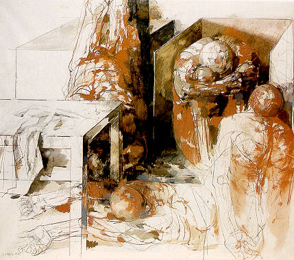 Roland Dörfler, Figuren-Würfel II, 1982-1983, 150 cm x 170 cm, dör001re, Preis auf Anfrage, SüdWestGalerie