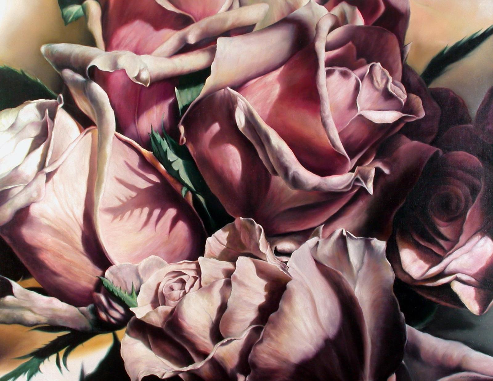 Hermann Försterling, Rosenkrieg, 08-2000, Öl auf Leinwand, 180 x 140 cm, föh001ko