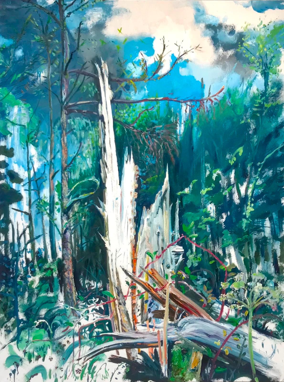 Saxana N. Schötschel, Nr. 13 Baumportrait, RHW ...,, Dornröschenblick, 2019, Öl auf Leinwand, 160 cm x 120 cm, Galerie Cyprian Brenner, LONGSTREET ART SHOP