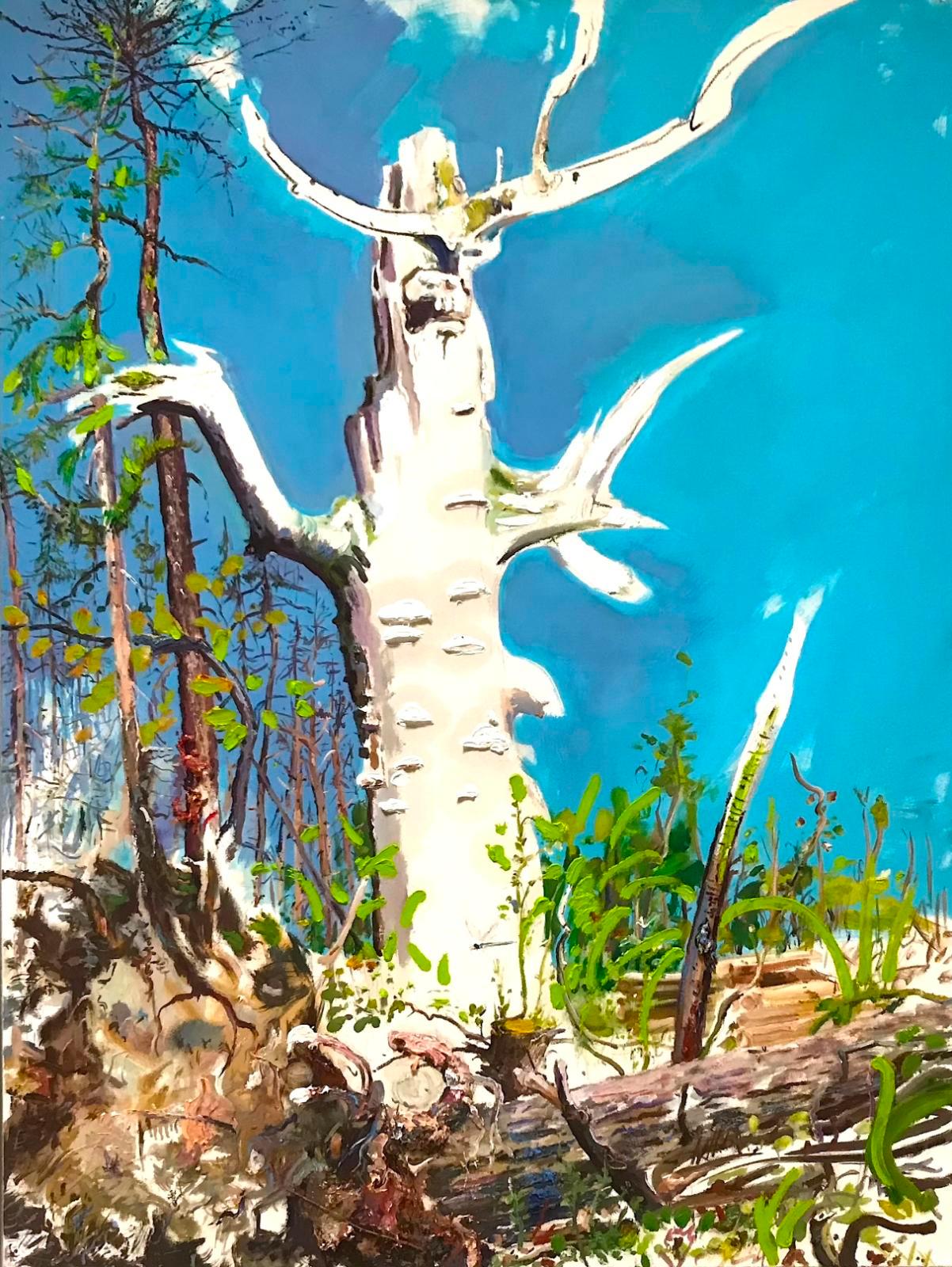 Saxana Schötschel, Nr. 12 Baumportrait, Der Schamane sagt ..., 2019, Öl auf Leinwand, 160 CM x 120 cm, Galerie Cyprian Brenner