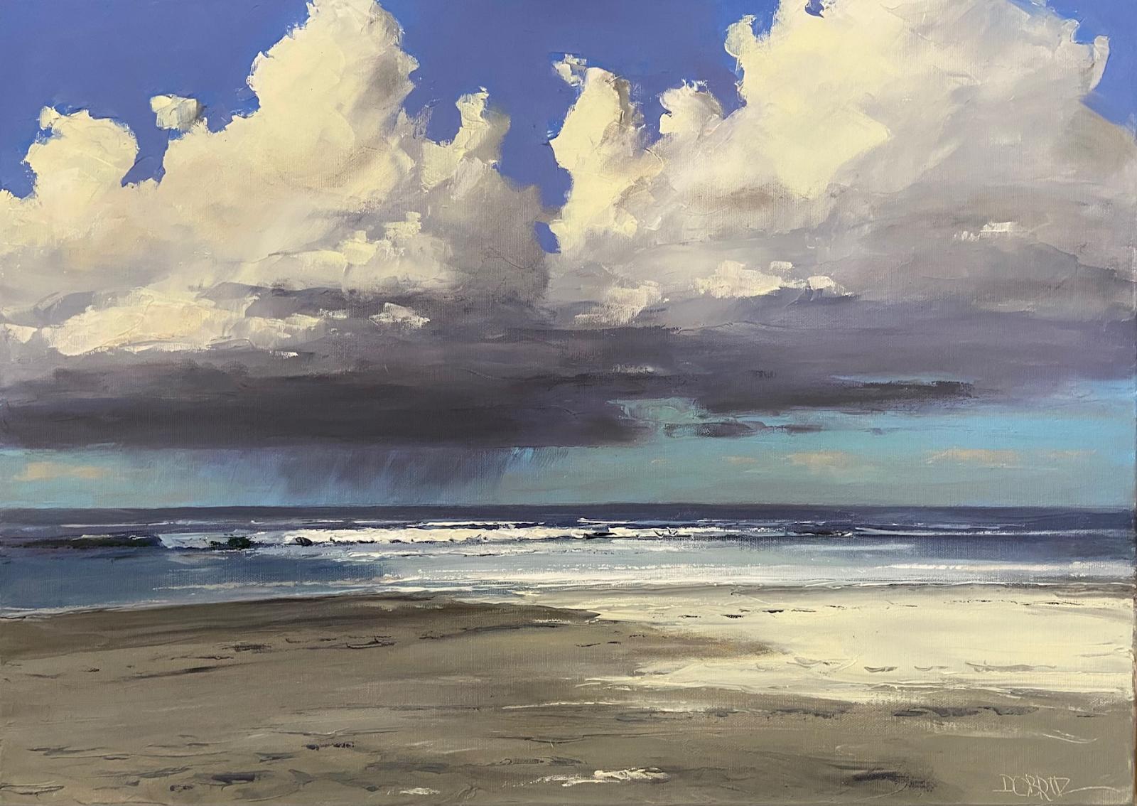 Stefan Dobritz, Am Weststrand Sylt, 2022, Öl auf Leinwand, 50 cm x 70 cm, Galerie Cyprian Brenner, LONGSTREET ART SHOP