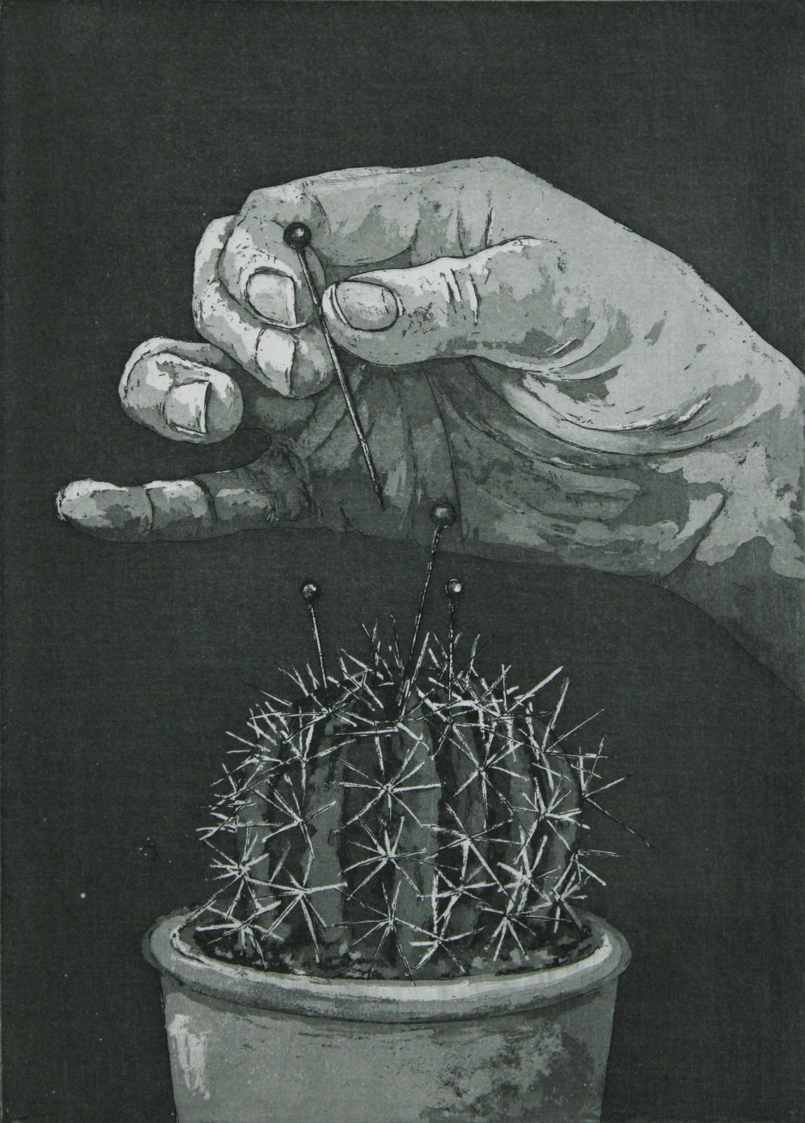 Karin Brosa, Wie Du mir, so ich Dir, 2018, Radierung, 30 cm x 21 cm, Auflage 30
