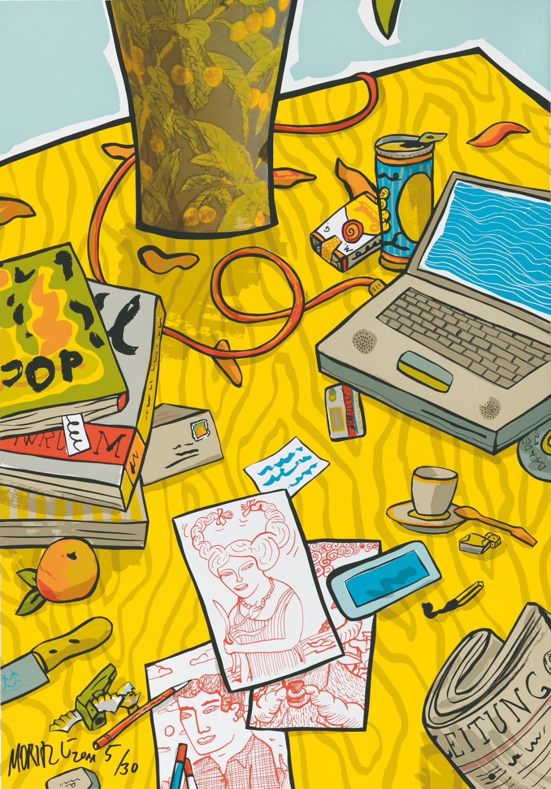 Moritz Götze, 
Vase zweiteilig, 
2010,  
Serigrafie, 
je 70 x 100 cm,
Auflage 30