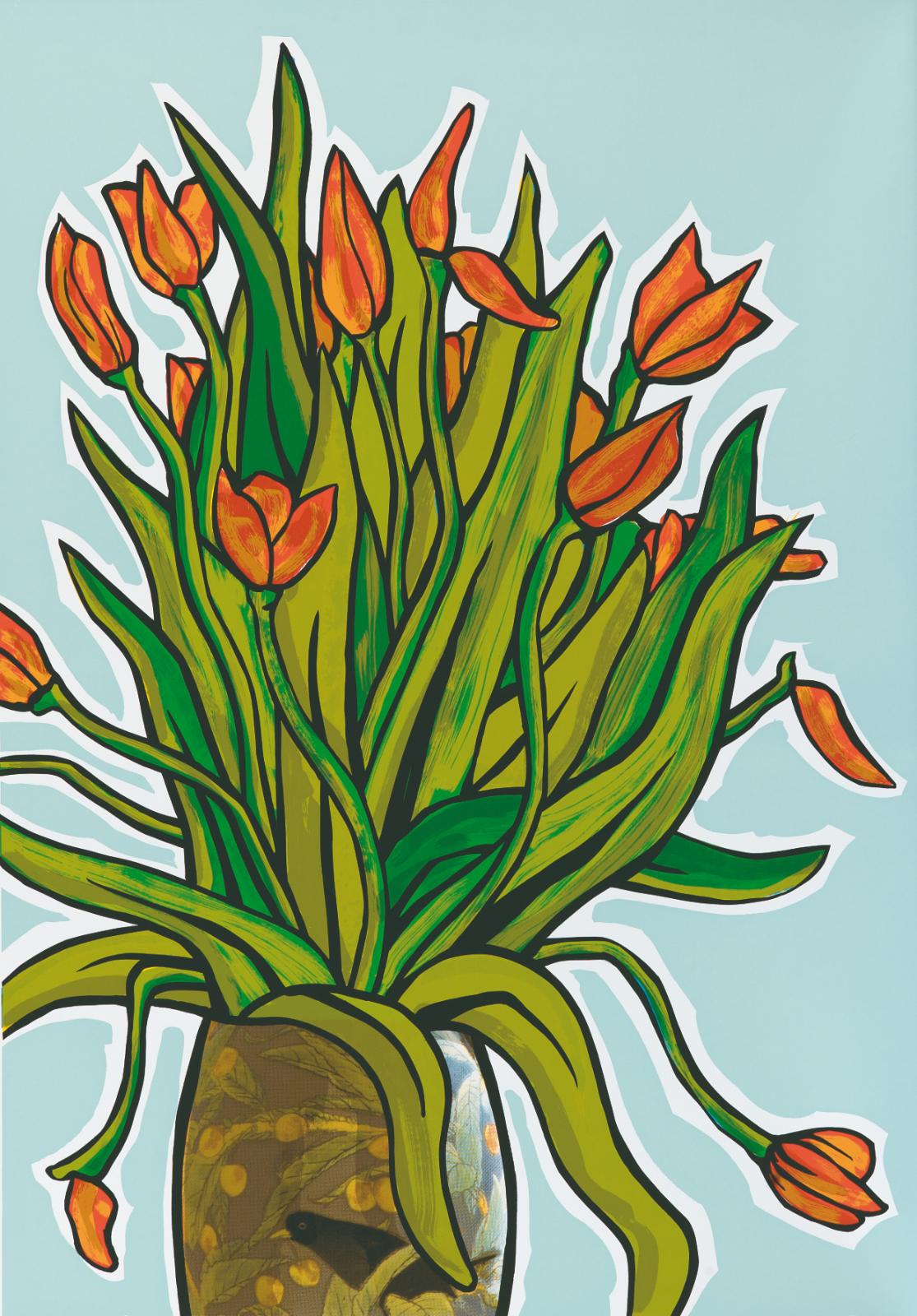 Moritz Götze, 
Vase zweiteilig, 
2010,  
Serigrafie, 
je 70 x 100 cm,
Auflage 30