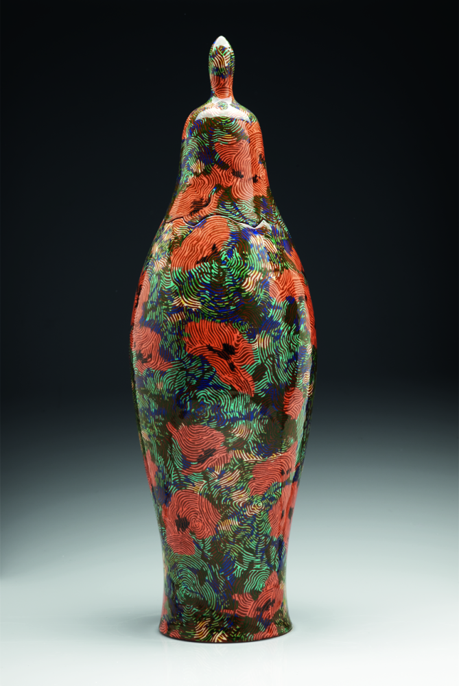 Grita Götze, Klatschmohn, 
2013, 
Engobemalerei, 
51 cm (Höhe)