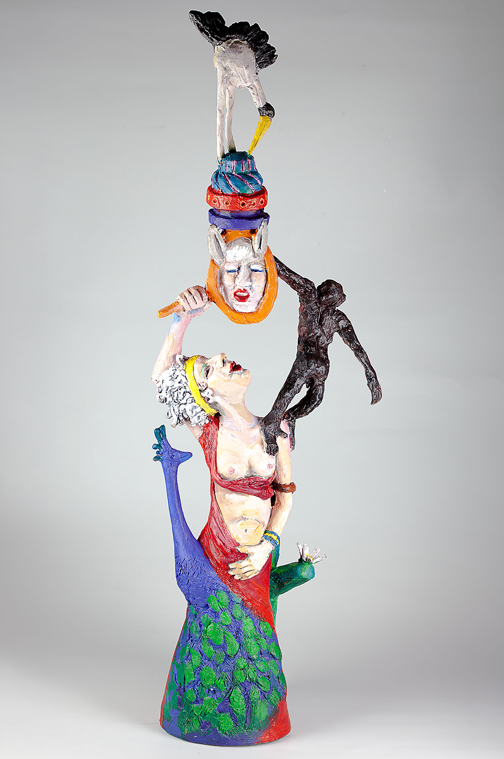 Terence Carr,7 Mortal Sins - Stolz, 2017, Bronze, handbemalt, 51 cm x 17 cm x 11 cm, Auflage 30