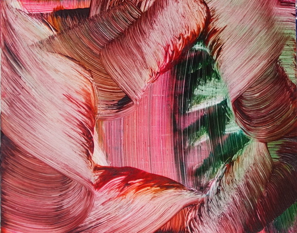 Isa Dahl, borst, hugs and flowers, Öl auf Holz, 24 cm x 30 cm x 4 cm, SWG3