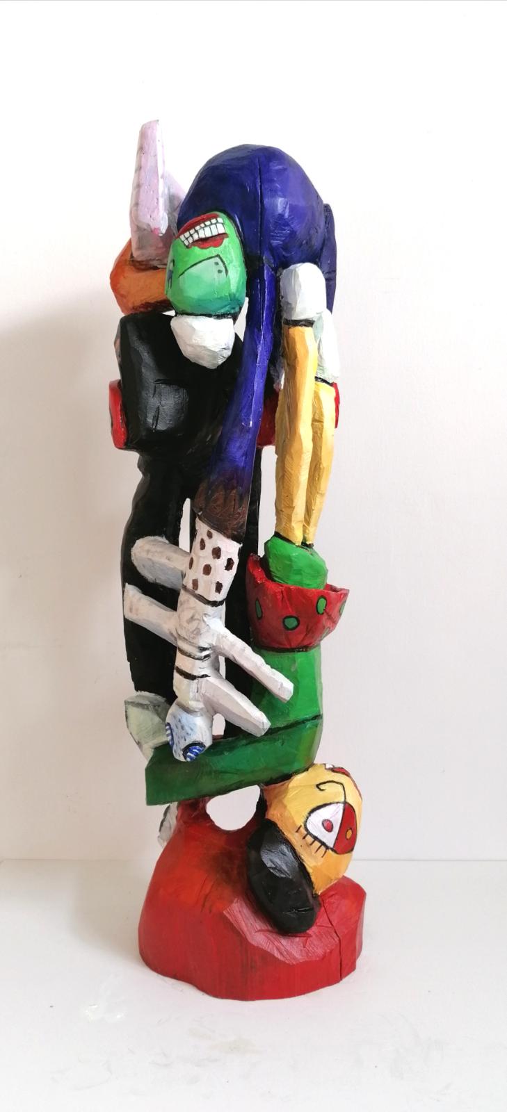 Terence Carr, Jumping on the Rainbow Train, 1998,/2020, Aluminium bemalt, Auflage 7, 125 x 35 x 30 cm