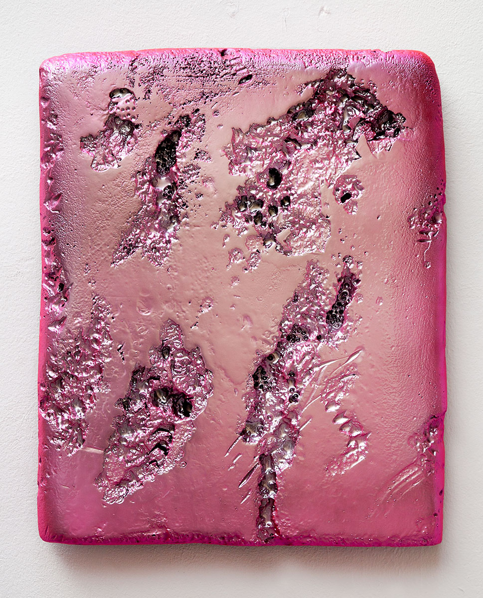 Ulrike Buhl, R 1_20 (was bleibt und wird), 2017/20, Mixed Media/Effektlack/Spiegellack, 69 x 55 x 5 cm, buu020kü