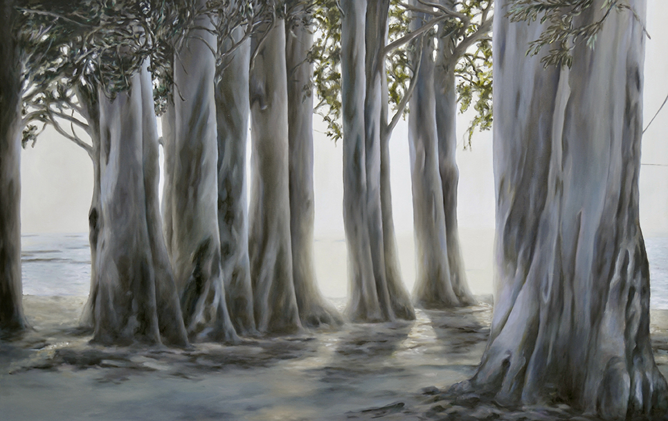 Franz Baumgartner, Windbrecher, 10-2016, Öl auf Leinwand, 153 cm x 240 cm, Galerie Cyprian Brenner