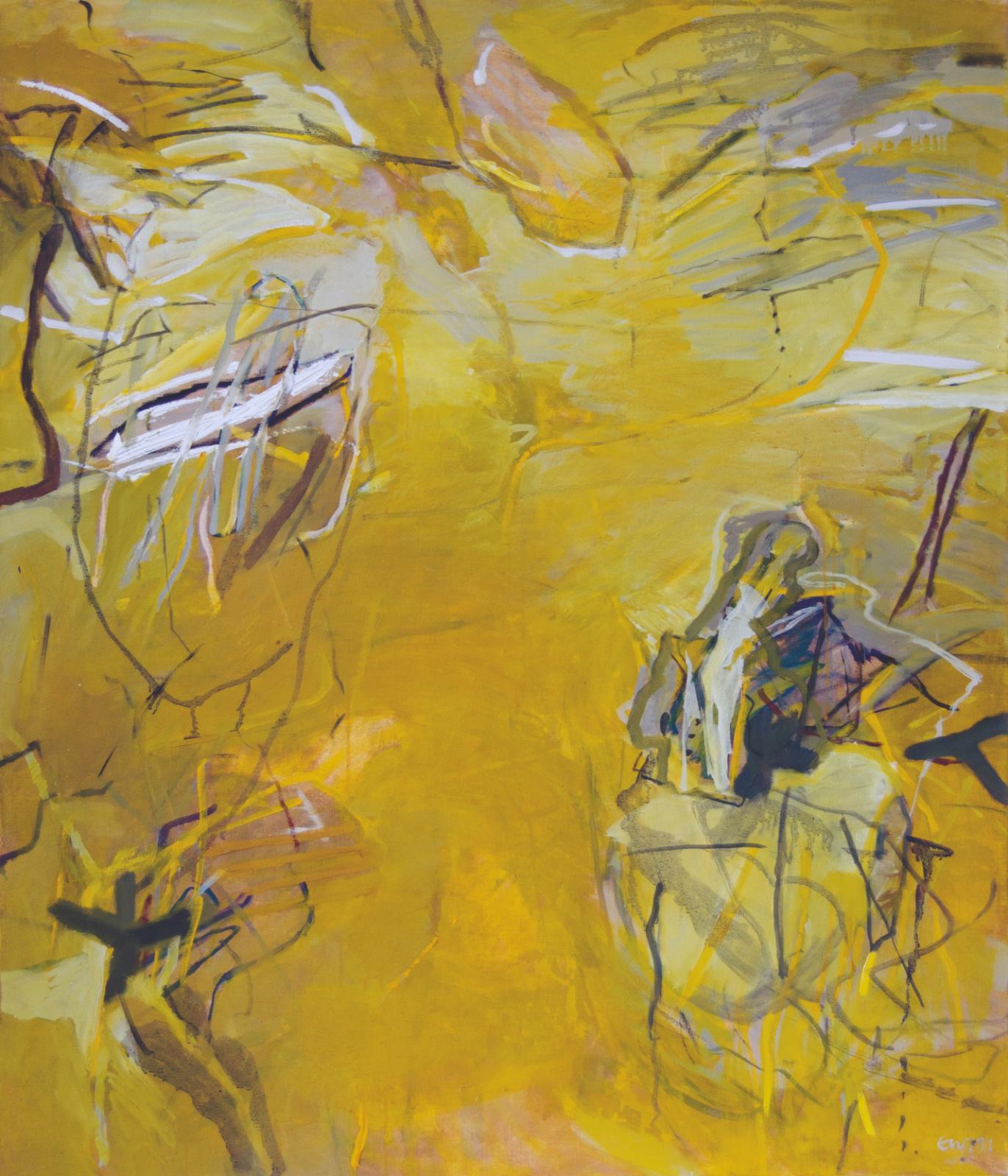 Elke Wree, Solano II, 1990, Eitempera und Öl auf Nessel, 120 x 100 cm