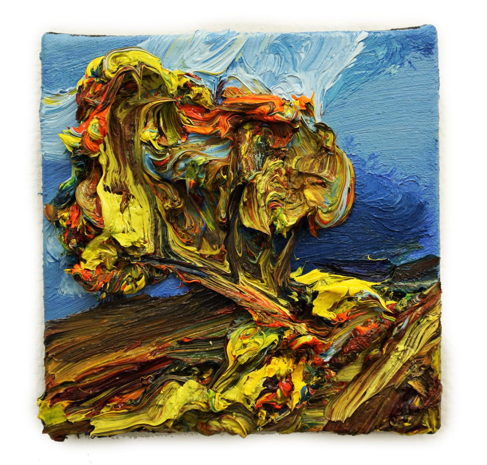 Harry Meyer, Baum, 2020, Öl auf Leinwand, 20 x 20 cm, meh002ko