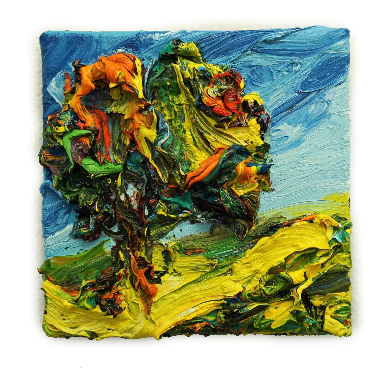 Harry Meyer, Baum, 2020, Öl auf Leinwand, 20 x 20 cm, meh003ko