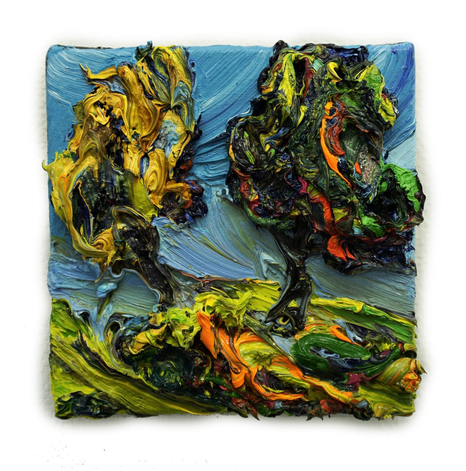 Harry Meyer, Baum, 2020, Öl auf Leinwand, 20 x 20cm, meh004ko