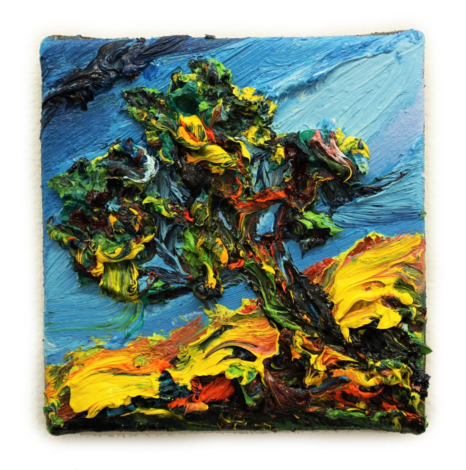 Harry Meyer, Baum , 2020, Öl auf Leinwand, 20 x 20 cm, meh004ko