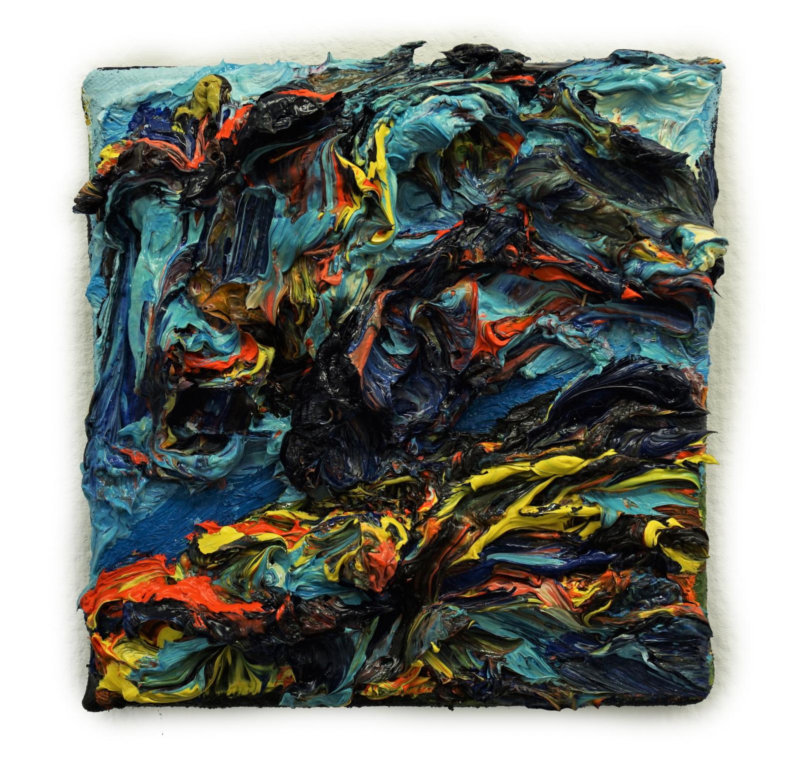 Harry Meyer, Land...Energie, 2020, Öl auf Leinwand, 20 x 20 cm, meh008ko