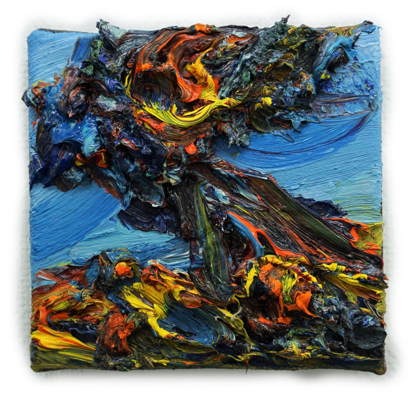 Harry Meyer, Land...Energie, 2020, Öl auf Leinwand, 20 x 20 cm, meh011ko