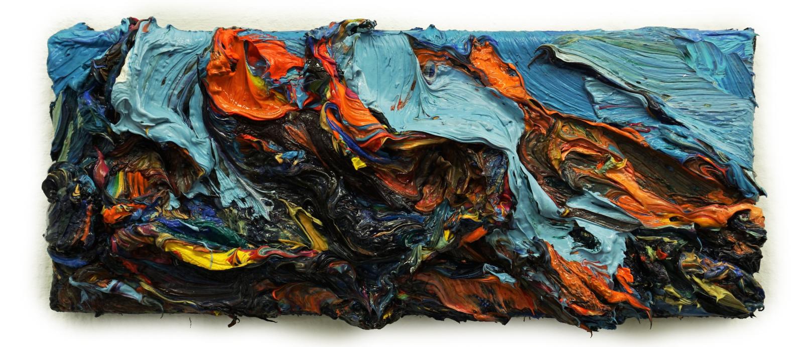 Harry Meyer, Land, 2019, Öl auf Leinwand, 10 x 25 cm, meh014ko