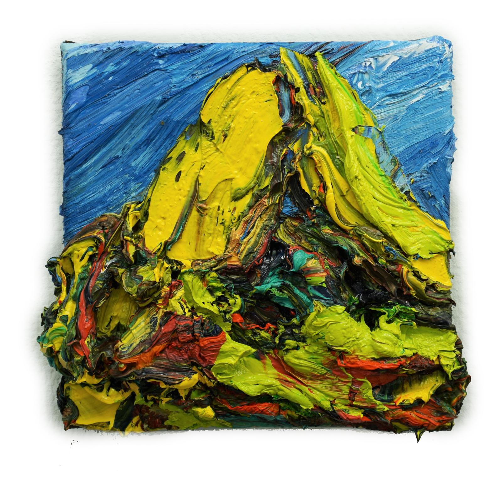 Harry Meyer, Gipfel, 2020, Öl auf Leinwand, 20 x 20 cm, meh010ko