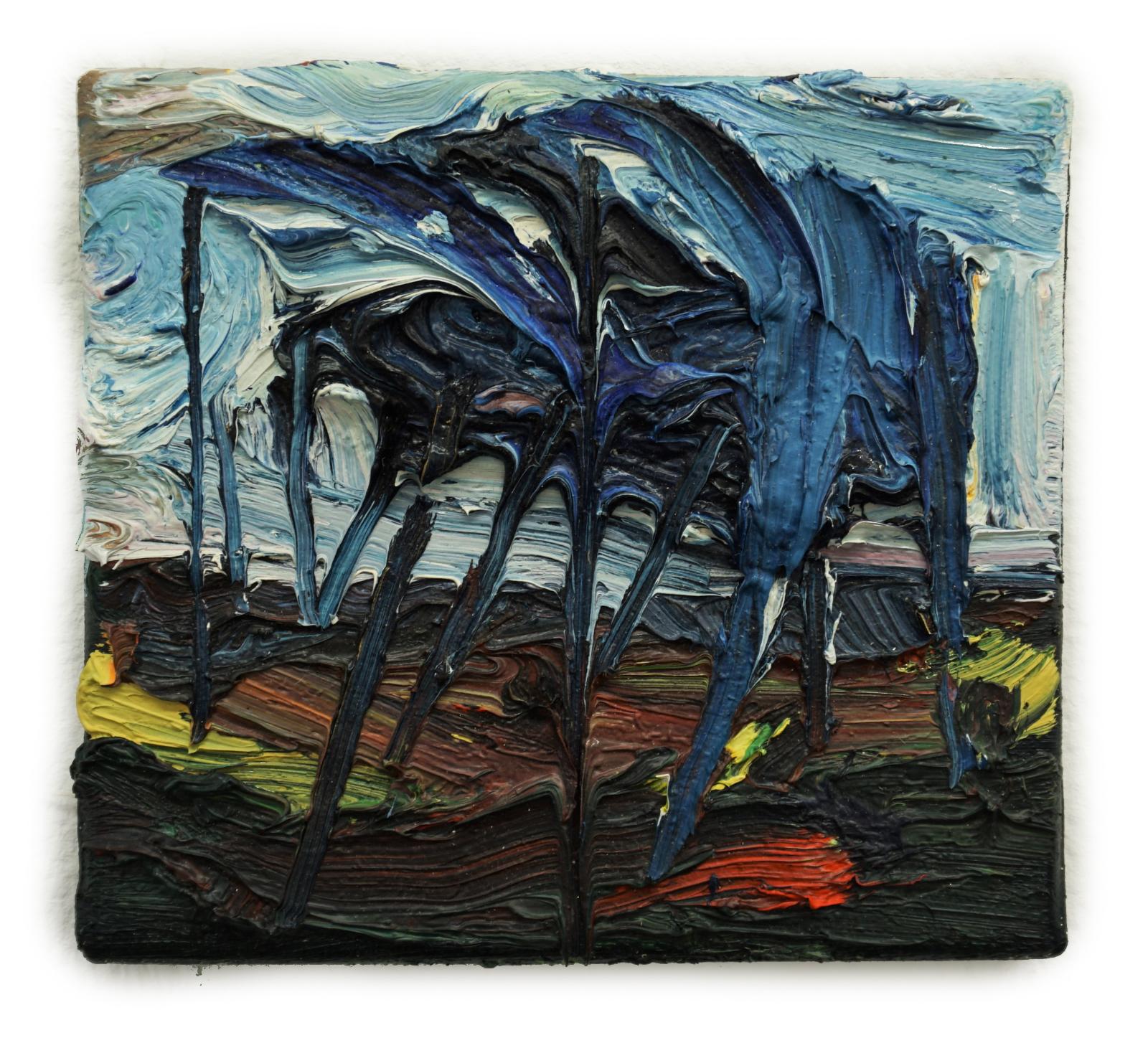 Harry Meyer, Regen, 2002, Öl auf Leinwand, 20 x 20cm, meh012ko