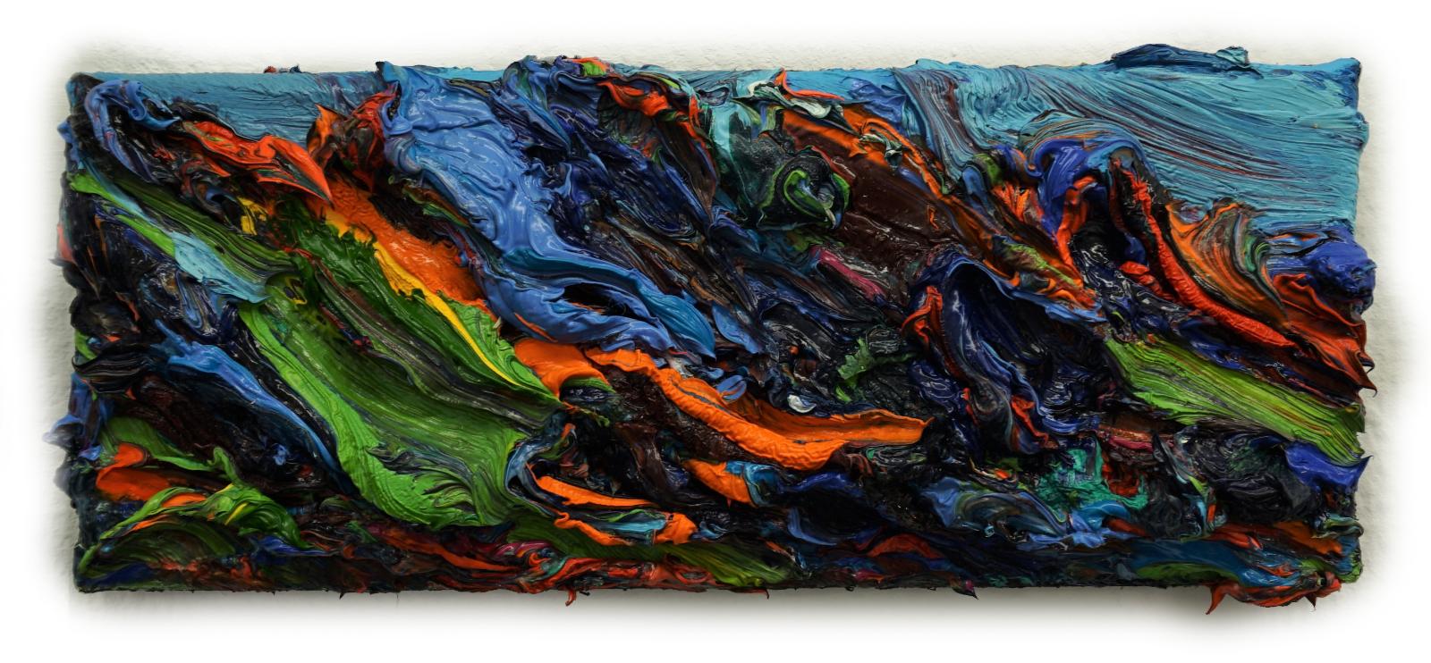 Harry Meyer, Land, 2019, Öl auf Leinwand, 10 x 25 cm, meh015ko