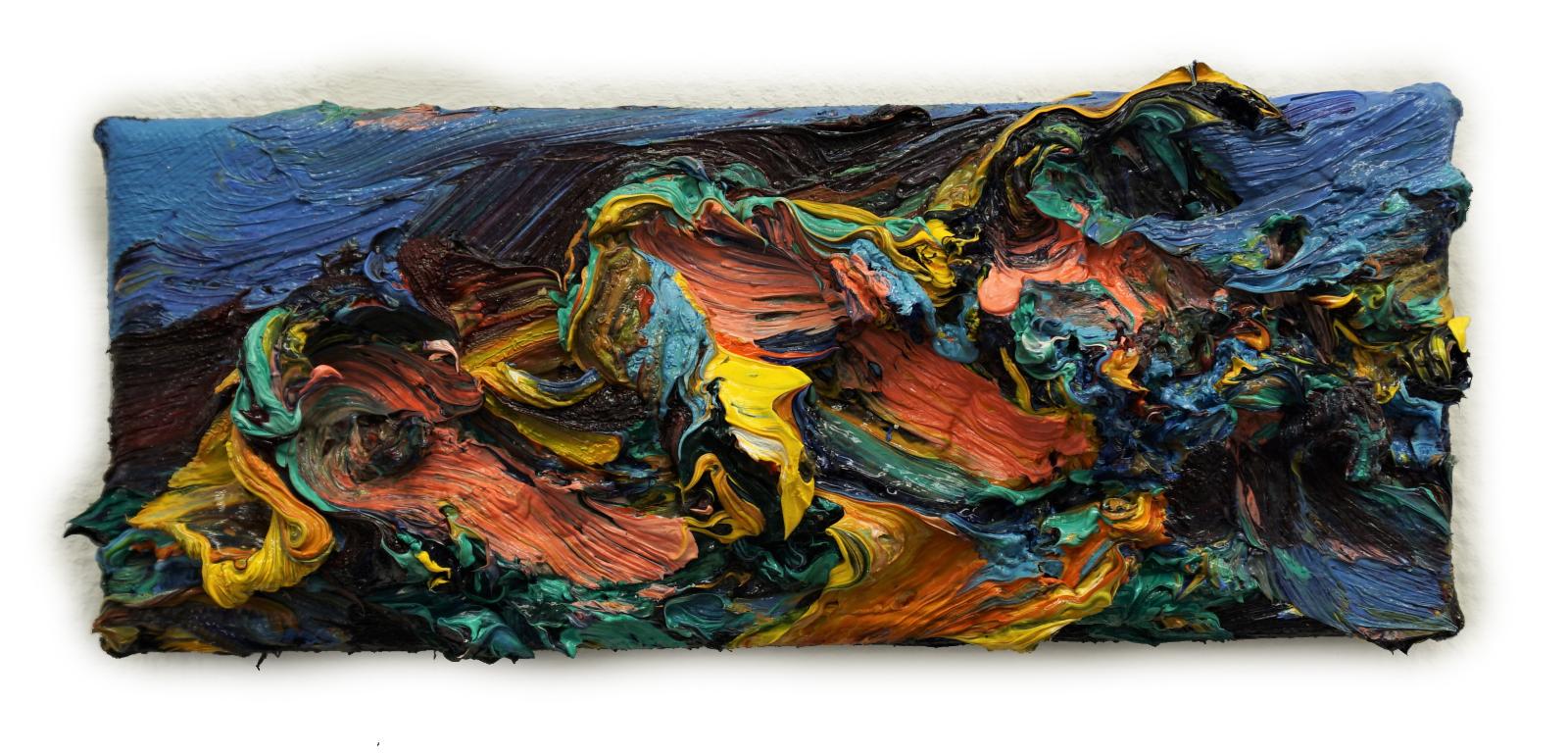 Harry Meyer, Land, 2019, Öl auf Leinwand, 10 x 25 cm, meh016ko