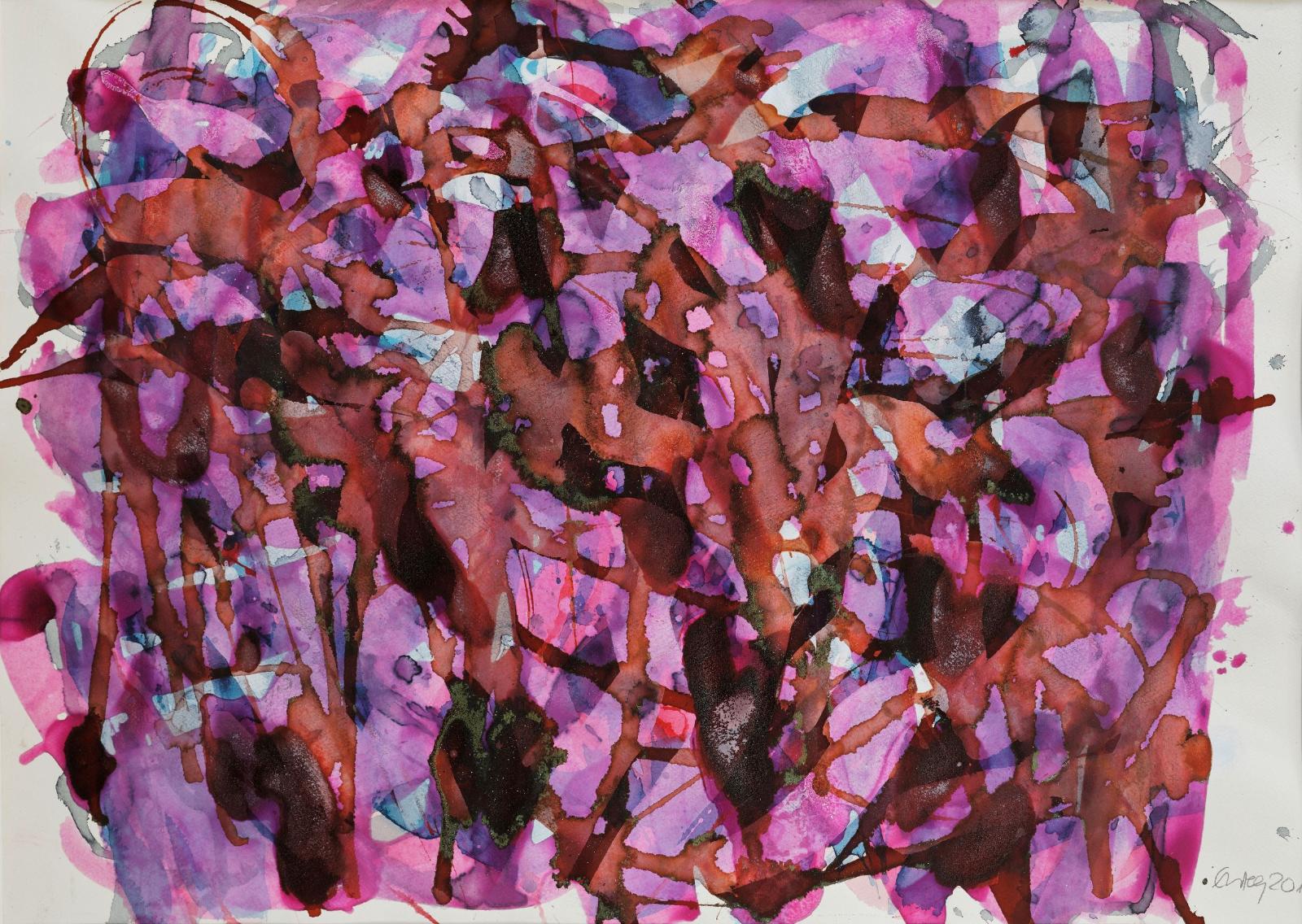 Elke Wree, Muro, 2016, Tusche auf Papier, 57 x 77 cm