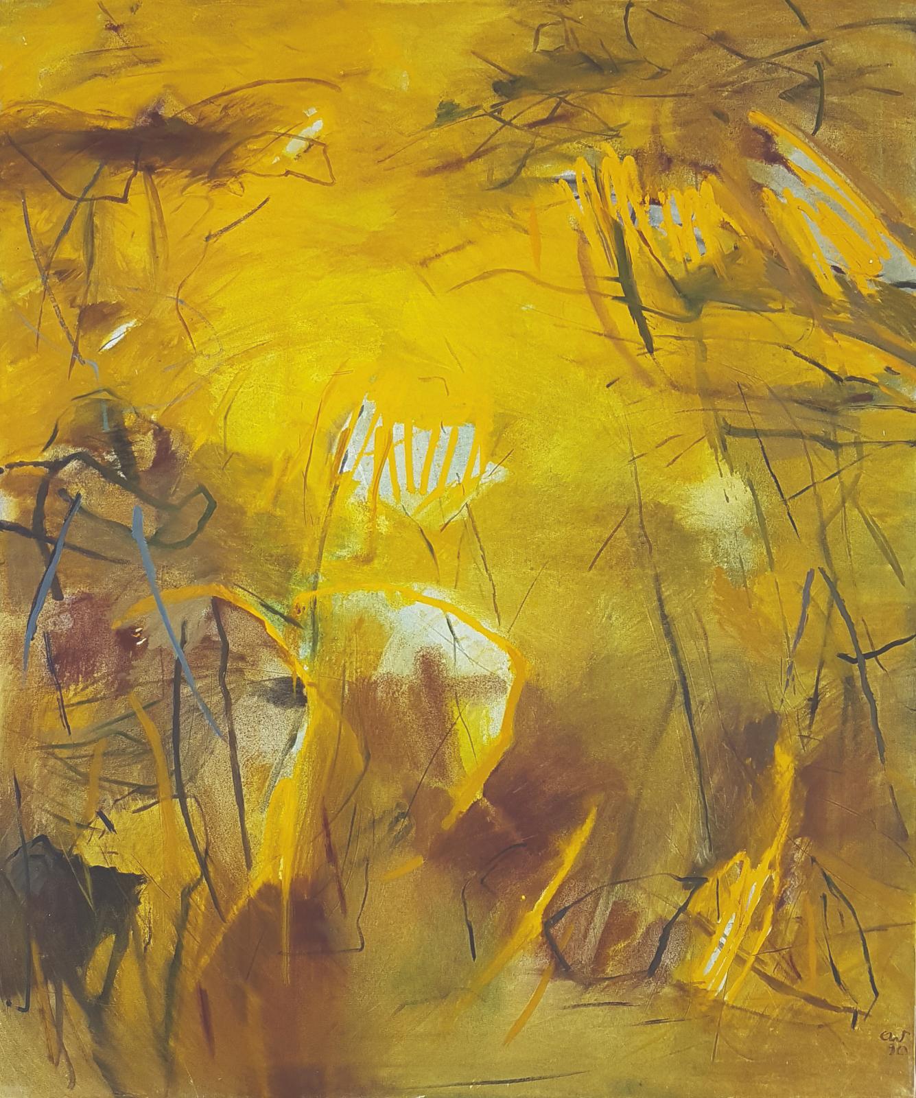 Elke Wree, Solano I, 1990, Eitempera und Öl auf Nessel, 120 x 100 cm